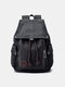 JOSEKO Women Girls Boys Teenager Men's Canvas Outdoor Casual Flip Large Capacity Backpack - Black