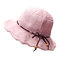 Women Breathable Knitted Sunscreen Fisherman Hat Casual Travel Shoppping Visor Bucket Hat - Pink
