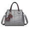 Women Stitching 3 Layer Handbag Large Capacity Solid Leisure Crossbody Bag - Grey