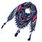 Print Knotted Tassel Scarf Jacquard Square Scarf - 8