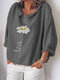 Свободная блузка с цветочным принтом и рукавами 3/4 размера Plus - Серый