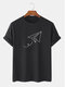 Mens Letter Printed Short Sleeve Light Casual T-shirts - Black