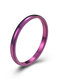 Trendy Simple Solid Color All-match Circle-shaped Polished Titanium Steel Ring - Purple