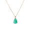 Vintage Colorful Geometric Natural Stone Pendant Necklace Irregular Water Drop Chain Necklace - Green