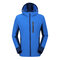Mens Patchwork Hooded Waterproof Quick-drying Breathable Soft Shell Sport Casual Outdoor Jacket - Royal Blue