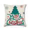 Cartoon Christmas Santa Elk Linen Cotton Cushion Cover Home Sofa Christmas Art Decor Pillowcases - #3