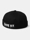 Unisex Cotton Hip-hop Street Casual Personality Three-dimensional Letter Embroidery Brimless Beanie Skull Cap Landlord Hat - Black