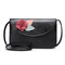 Women Flower Decorational 5.5inch Flap Phone Bag Shoulder Bags Crossbody Bags - Black