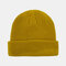 Unisex Solid Color Knitted Wool Hat Skull Cap Beanie hats - Yellow