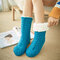 Women Plus Velvet Thick Floor Socks Home Non-slip Bottom Socks Breathable Warm Socks - Lake Blue