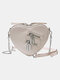 Women Valentine's Day Heart-shape Chain Crossbody Bag Shoulder Bag - White