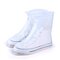 Waterproof Protector Shoes Boot Cover Unisex Zipper Rain Shoe Covers Anti-Slip Rain Shoes - White