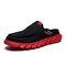 Men Cloth Breathable Sports Slip On Casaul Backless Slippers - Red