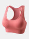 Women Tank Top Wireless Full Coverage Breathable Plain Sports Yoga Bra - Red