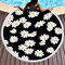 Daisy Sunflower Round Beach Towel Blanket Hawaii Hawaiian Tropical Large Microfiber Terry Beach Roundie Palm Circle Picnic Carpet Yoga Mat with Fringe - #5