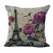 Paris Eiffel Tower Printed Pillowcase Linen Sofa Soft Cushion Cover - #3