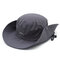Men Folding Summer Sun Cap Breathable Adjustable Fishing Bucket Hat Outdoor Visor Hat - Gray