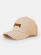 Unisex Cotton Letter Print Embroidery Fashion All-match Adjustable Outdoor Sunshade Peaked Caps Baseball Caps - Beige
