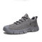 Men Lace-Up Protect Toe Pure Color Non Slip Casual Outdoor Shoes - Gray