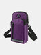 Men's Oxford Cloth Outdoor Sports 6.5 Inch Mobile Phone Bag Shoulder Messenger Bag Arm Bag Waist Bag - Purple