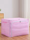 1 Pc 60/80/110L Transparent Storage Box Quilt Clothes Folding Breathable Clothes storage box Organizer - PVC Pink