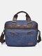 Menico Men's Canvas Business Casual Shoulder Bag Wear Resistant Crossbody Tote - Blue