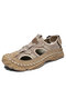 Men Mesh Breathable Outdoor Slip Resistant Hiking Sandals - Sand color