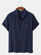 Designer Mens Holiday Drink Cup Back Print Revere Collar Button Up Shirts - Navy