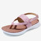 Women Wearable Buckle Strap Hiking Strappy Casual Beach Sandals - Pink
