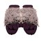 Winter Thermal Cartoon Hedgehog Mittens 2 Layers Inner Fleece Artificial Fur Gloves - Purple
