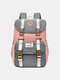 Women Large Capacity Patchwork Anti theft Waterproof 15.6 Inch Laptop Travel Bags Backpack - Grey
