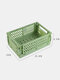 1Pc Mini DIY Folding Plastic Desktop Stationery Organizer Storage Box Large Capacity Creative School Office Desk Storage Basket - Green
