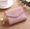 Tassel Candy Color Small Short Wallet Purse Card Holder For Women  - Pink