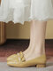 Women Embellished Square Toe Comfy Loafers Shoes - Camel