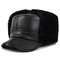Men's Outdoor Thick Warm Men's Trapper Hat Russian Winter Hat - Black