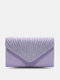 JOSEKO Ladies Satin Flap Hot Diamond Evening Bag Elegant Clutch Chain Shoulder Bag - Purple