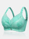 Plus Size Wireless Full Coverage Lightly Lined Lace Bra - Green