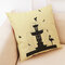 Concise Style Flower Pattern Square Cotton Linen Cushion Cover Car and House Decoration Pillowcase - I