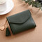Tassel Candy Color Small Short Wallet Purse Card Holder For Women  - Green