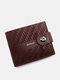 पुरुष कृत्रिम चमड़ा विंटेज एम्ब्रोस्ड डिज़ाइन संक्षिप्त लघु वॉलेट चुंबक बटन आंतरिक ज़िपर पॉकेट स्लिम पर्स - भूरा