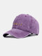 Unisex Made-old Cotton Letter Embroidery Pattern Fashion Outdoor Sunshade Baseball Hat - Purple