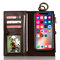Men And Women Detachable Multifunction Genuine Leather Phone Cases For iphone 3 Card Slot Wallet - Coffee