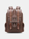 Men Vintage Multifunction Waterproof Wearable Large Capacity Backpack - Tan