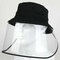 مكافحة البصق مكافحة الغبار قبعة غطاء عدوى قبعة صيد صياد للأطفال الكبار - أسود