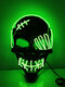 1 PC One-Eyed Pirate Mask Halloween LED Light Up Mask For Festival Halloween Cosplay Costume For Men Women Kids - Green