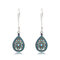 Boucles d'oreilles longues goutte d'eau géométrique ethnique perles en métal pendentif gland boucles d'oreilles bijoux Vintage - Bleu