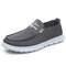 Men Old Peking Breathable Comfy Slip On Walking Canvas Shoes - Gray
