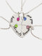 Set di collana in lega patchwork di strass intarsiati con lettere a forma di cuore alla moda del Ringraziamento - #01