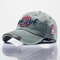 Men Adjustable Embroidery Washed Cotton Hat Outdoor Sports Climbing Baseball Cap - Gray