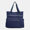 Women Nylon Large Capacity Water-Resistant Travel Handbag - Dark Blue